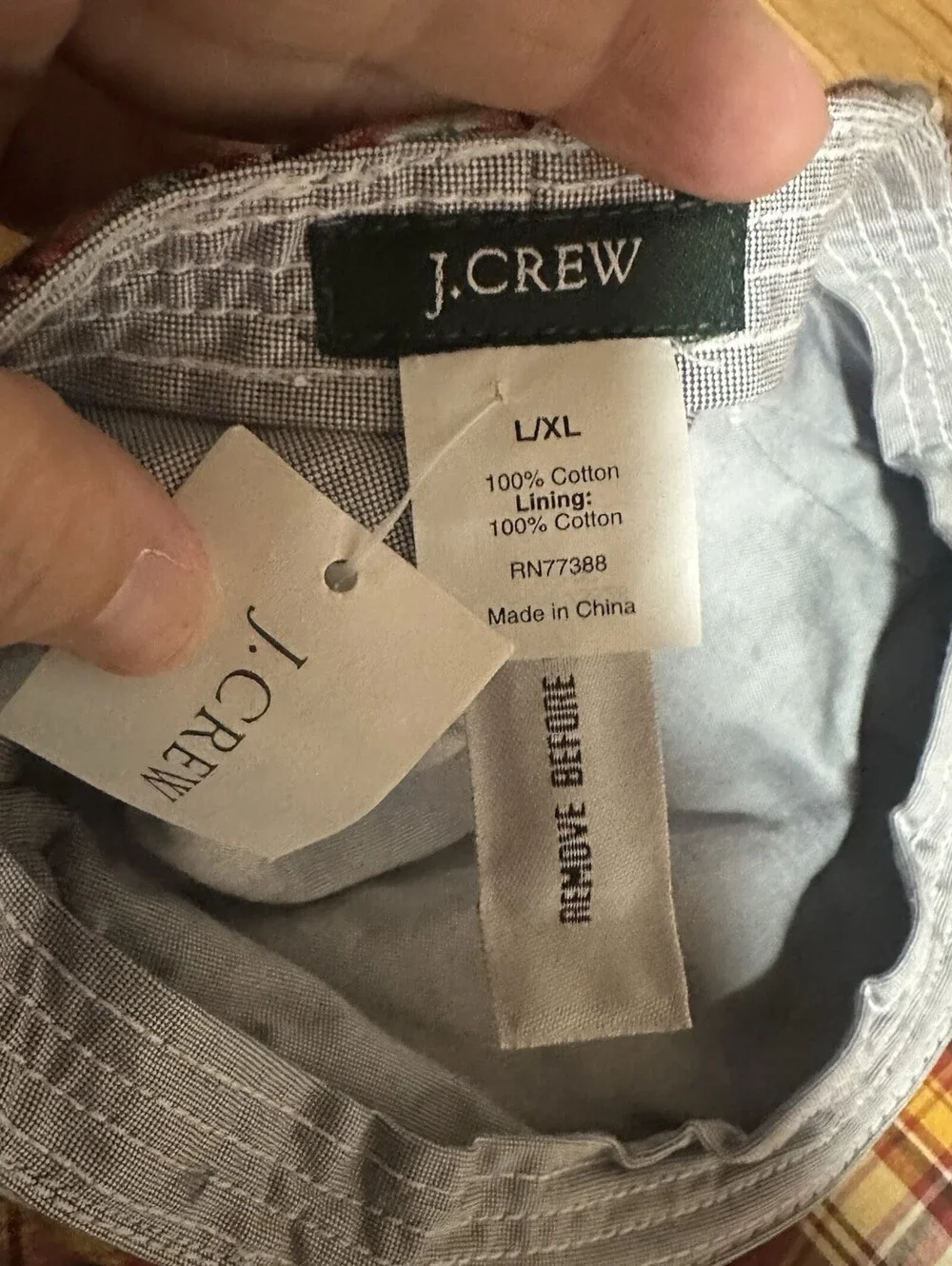 Y2K 2000’s J Crew Madras Patchwork Plaid News Boy Hat L/XL NWT